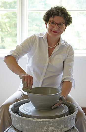 Frances Palmer at her potting wheel