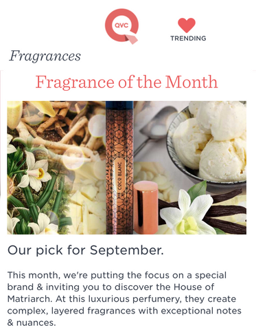 QVC Fragrance of the Month - COCO BLANC September 2017