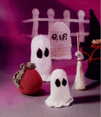 halloween crochet pumpkin ghost pattern tombstone fence ghosts maggie