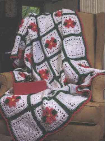 Poinsettia Squares Afghan Free Pattern – Maggie&#039;s Crochet