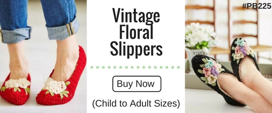 Vintage Floral Slippers Crochet Pattern Maggie's Crochet