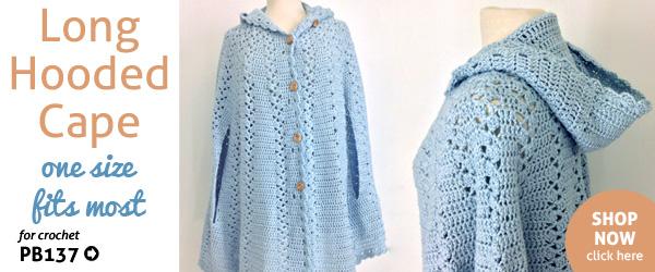 Long Hooded Cape Crochet Pattern Maggie's Crochet