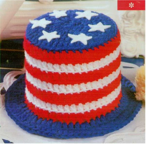 American flag themed 4th of July Toilet Paper top hat