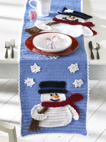 Picture of Frosty Fellows Table Runner Crochet Pattern