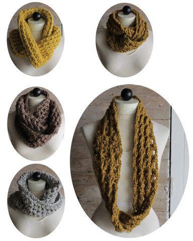 THICK & QUICK INFINITY SCARVES & COWLS CROCHET PATTERN