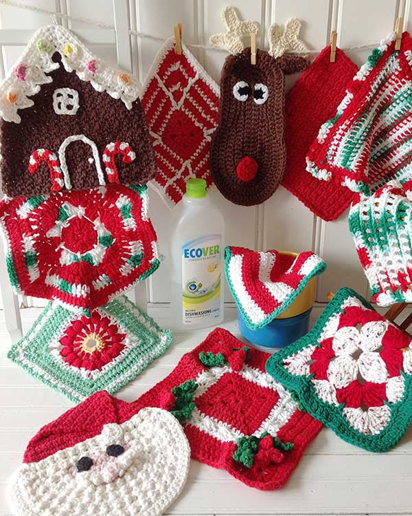 Christmas Dishcloths Set Crochet Pattern– Maggie's Crochet