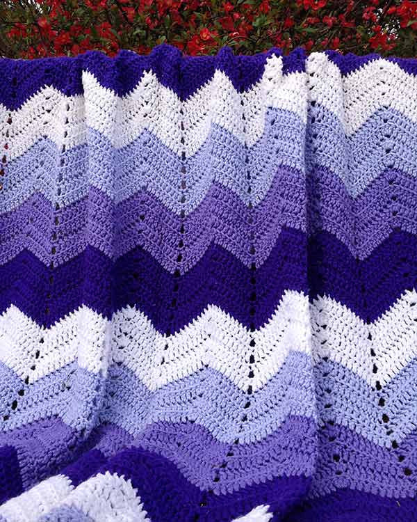 Purple Mountains Majesty Ripple Afghan Crochet Pattern