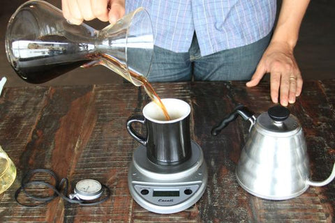 Supplies for pour over coffee