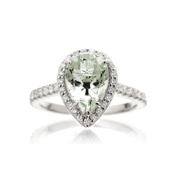 prasiolite and diamond ring