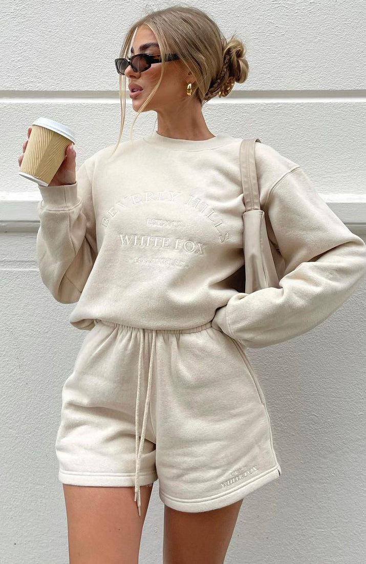 Women's Overdyed Los Angeles Slogan Oversized Sweater