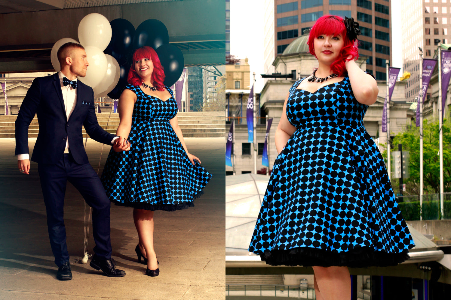 Dancing in the Brooke Dress in Blue Stardust