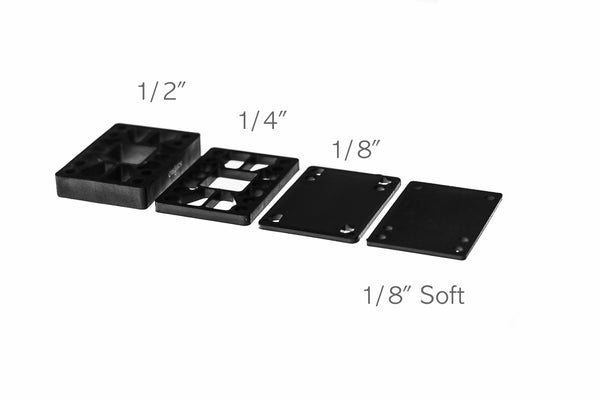 longboard skateboard riser pad chart 