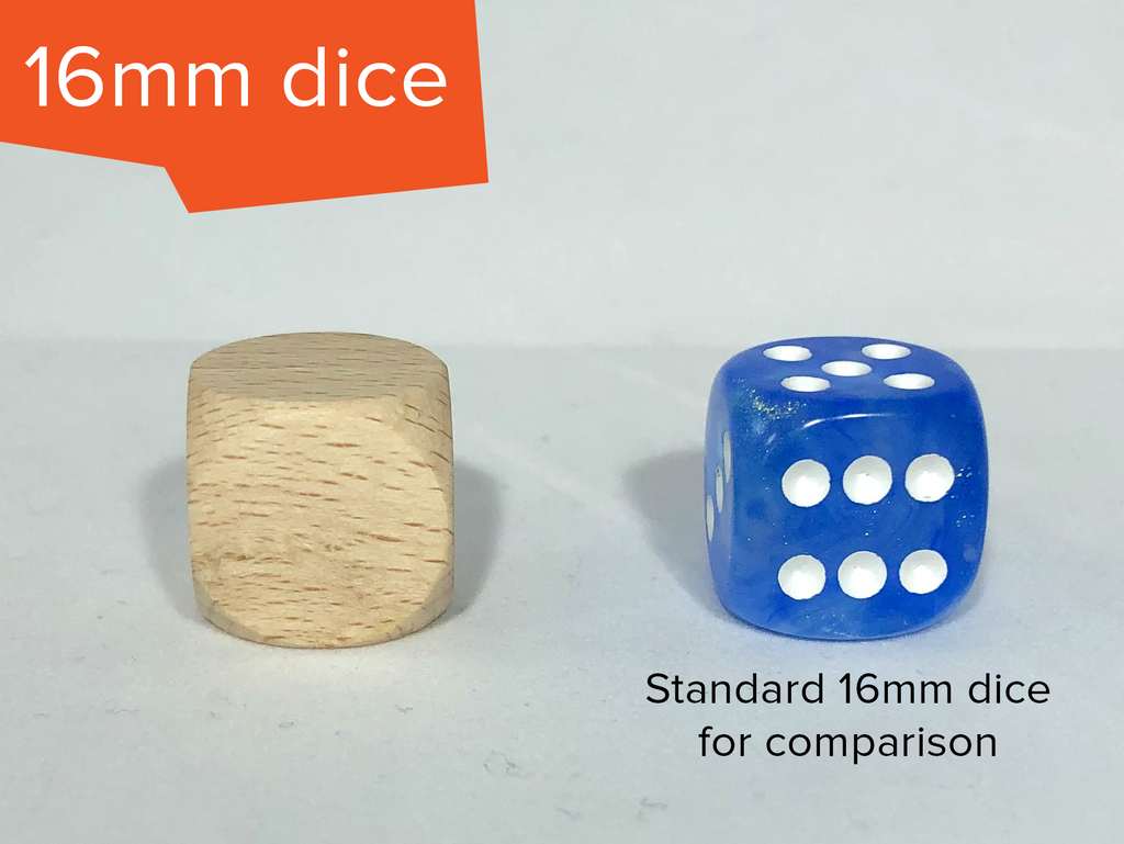 Wooden Dice 10,16,20,25,30,40,50,60 mm Plain Blank Cube Untreated RPG Craft