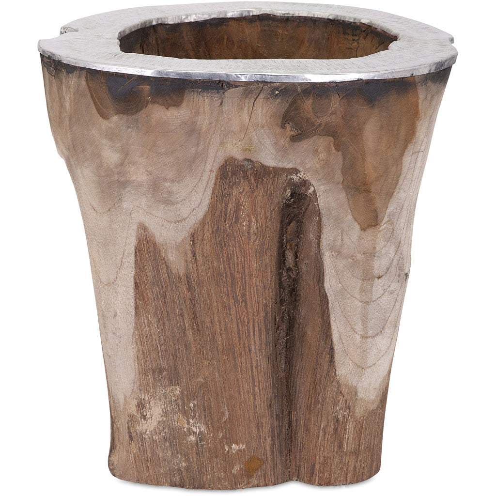 Abound Teak and Aluminum Vase