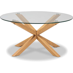 Lian Glass/Wood Coffee Table Clear/Natural