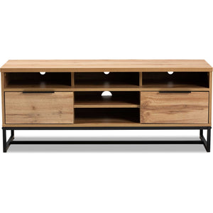 Realyn 2-Drawer TV Stand Oak/Black