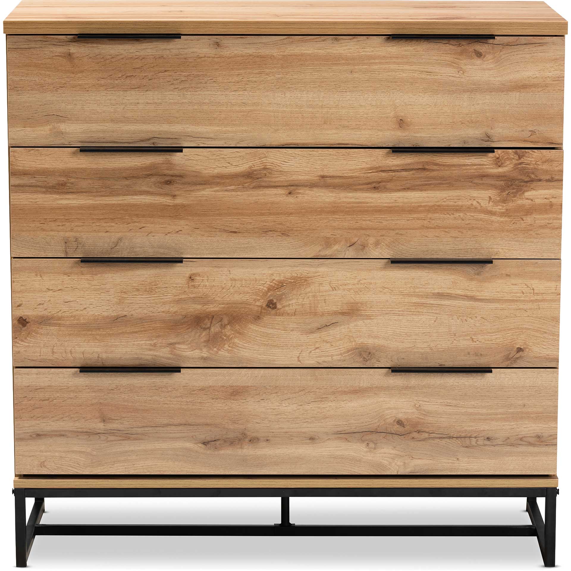 Realyn 4-Drawer Dresser Oak/Black