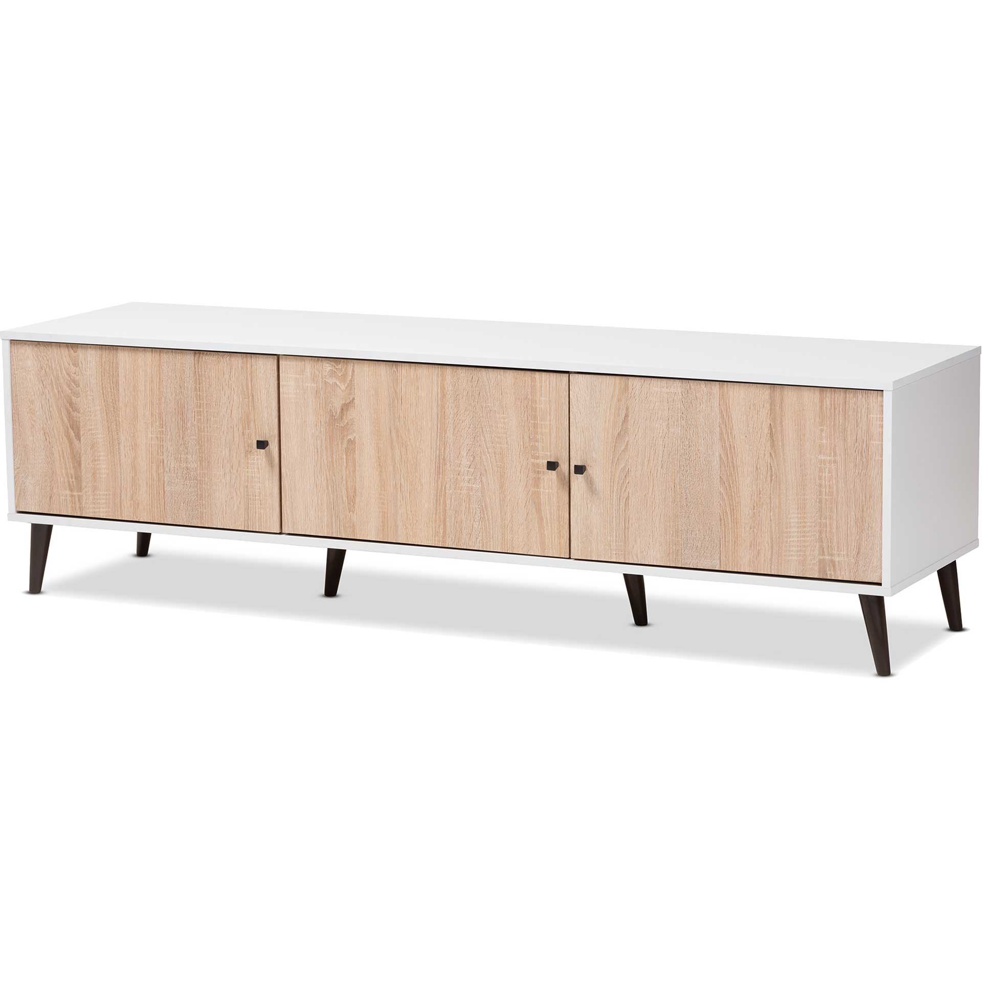 Barbara 6-Shelf TV Stand White/Oak