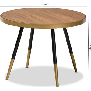 Seattle Wood/Metal Coffee Table Walnut/Black/Gold