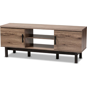 Ariel 2-Door TV Stand Oak/Black