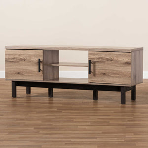 Ariel 2-Door TV Stand Oak/Black