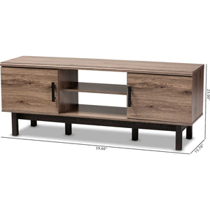 Ariel 2-Door TV Stand Oak/Black