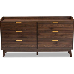 Leara 6-Drawer Dresser Walnut