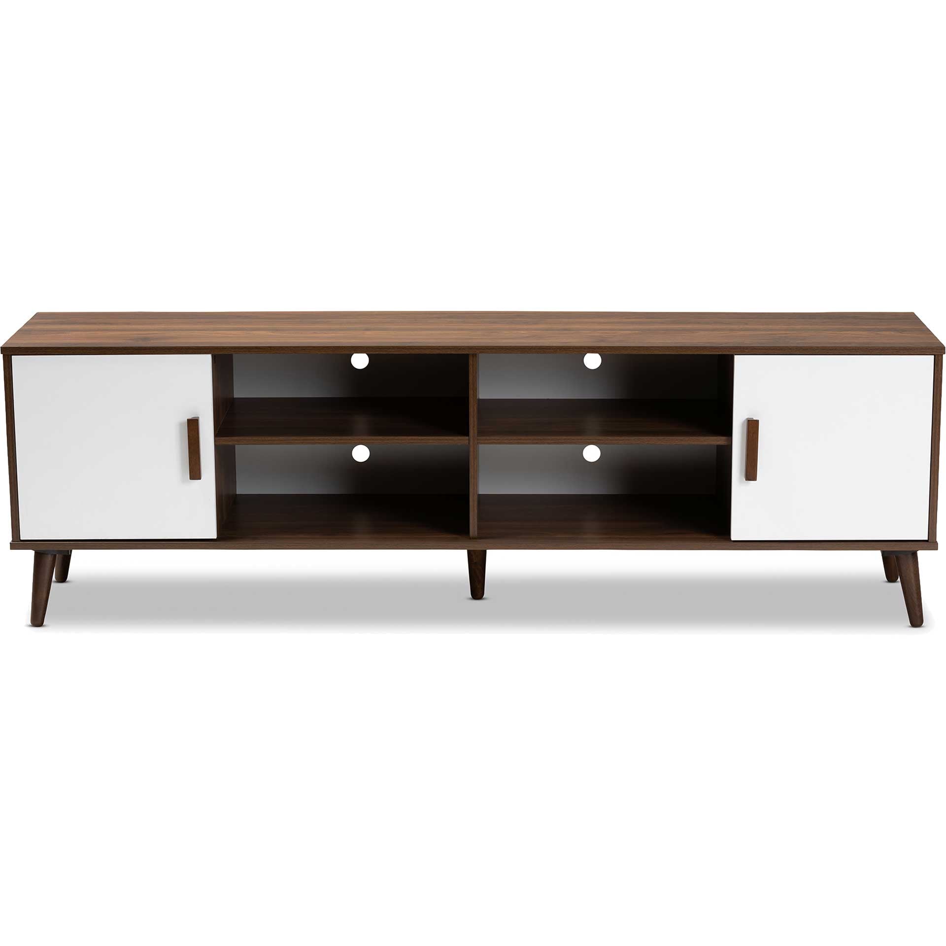 Quan 2-Door TV Stand Walnut/White