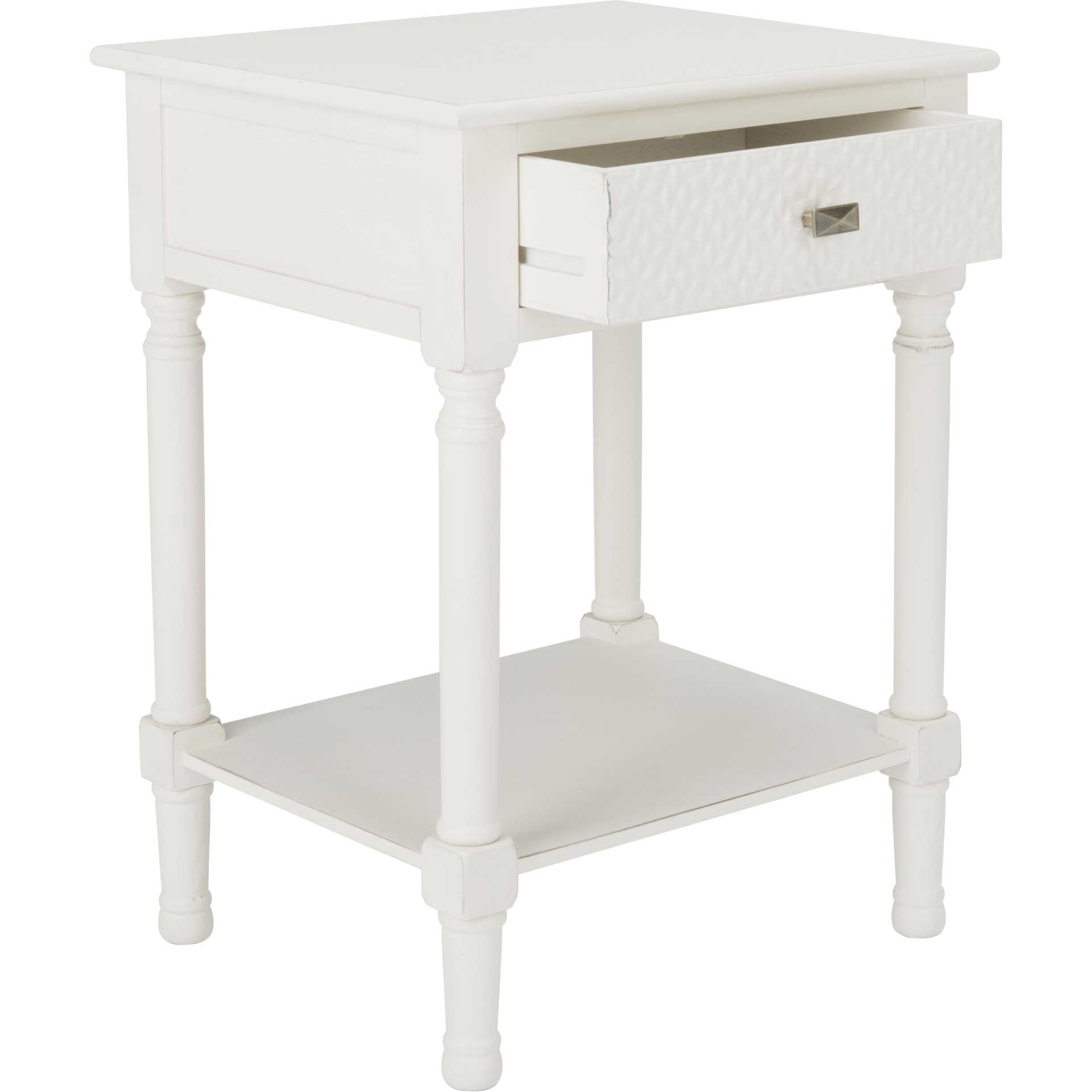 Haleigh 1 Drawer Accent Table Distressed White