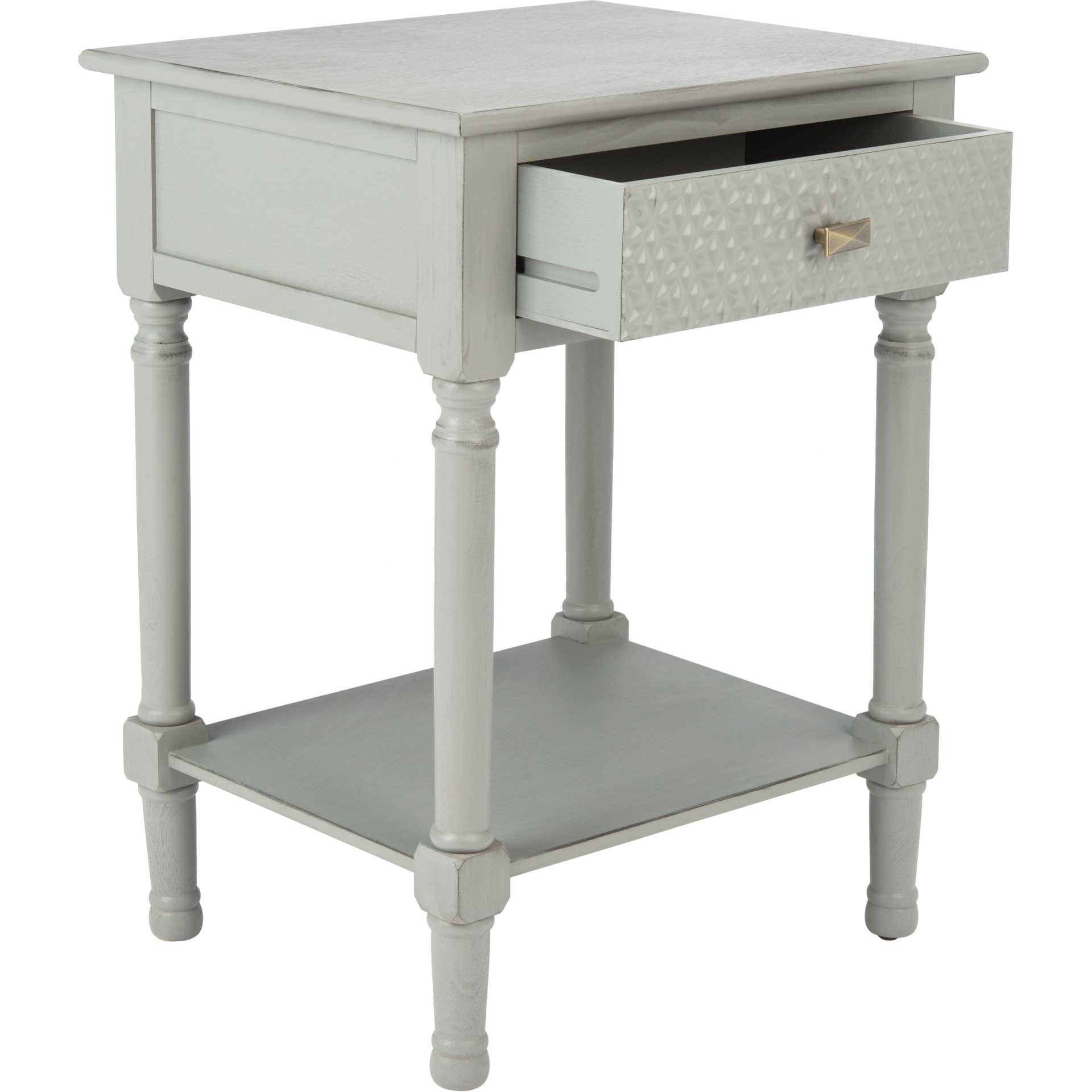 Haleigh 1 Drawer Accent Table Distressed Gray