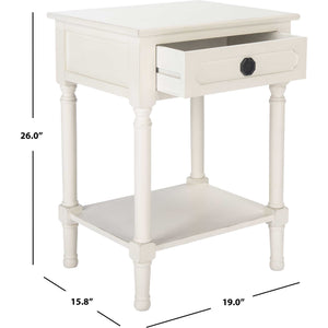 Alessa 1 Drawer Accent Table Distressed White