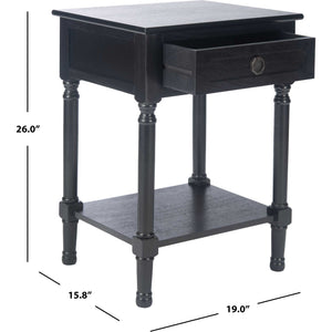 Alessa 1 Drawer Accent Table Black