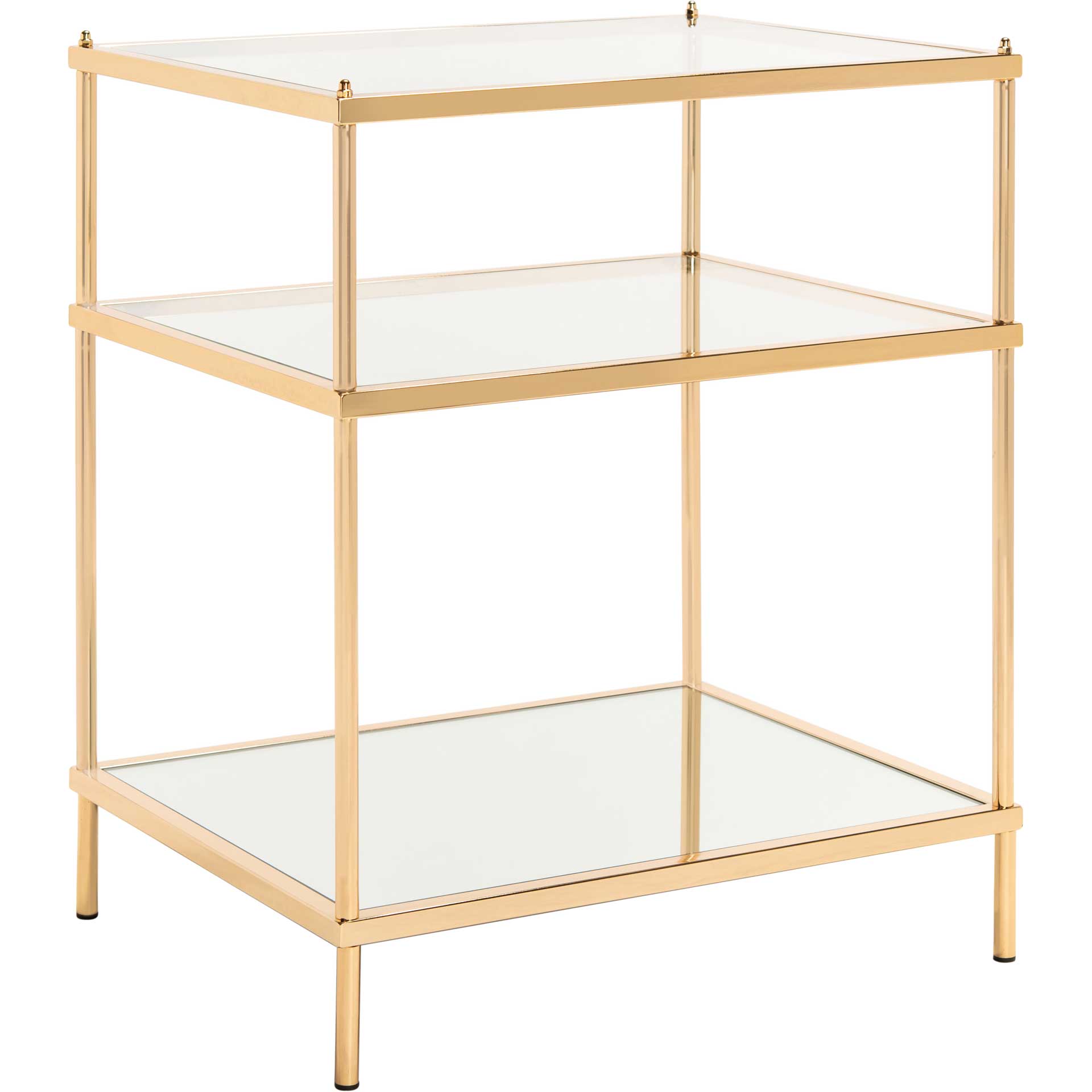 Noah 3 Tier Accent Table Gold/Glass