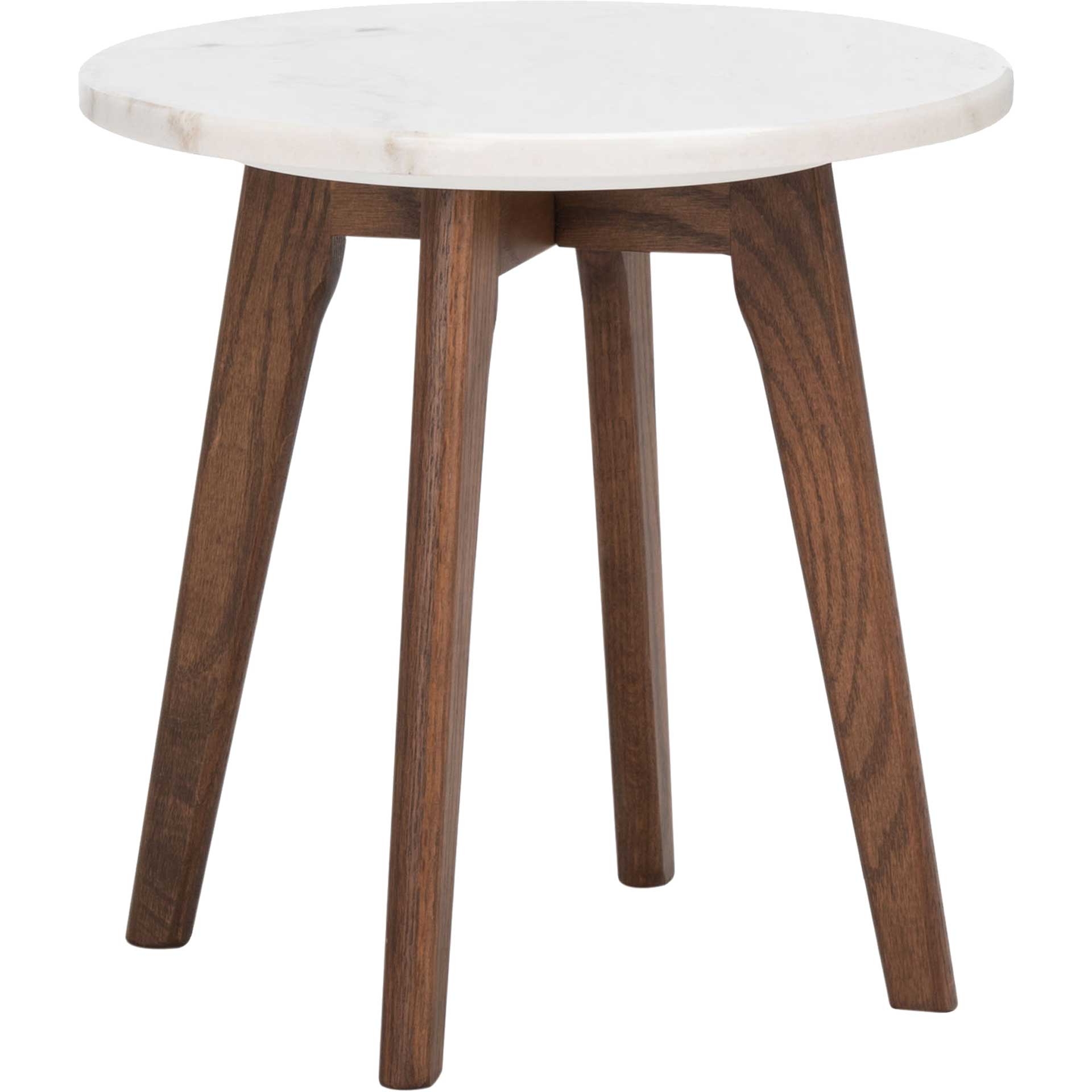 Marcello Round Marble End Table Marble/Walnut