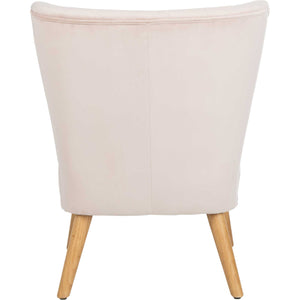 Juliet Mid Century Accent Chair Pale Pink/Natural