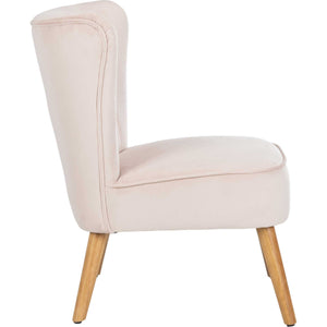 Juliet Mid Century Accent Chair Pale Pink/Natural