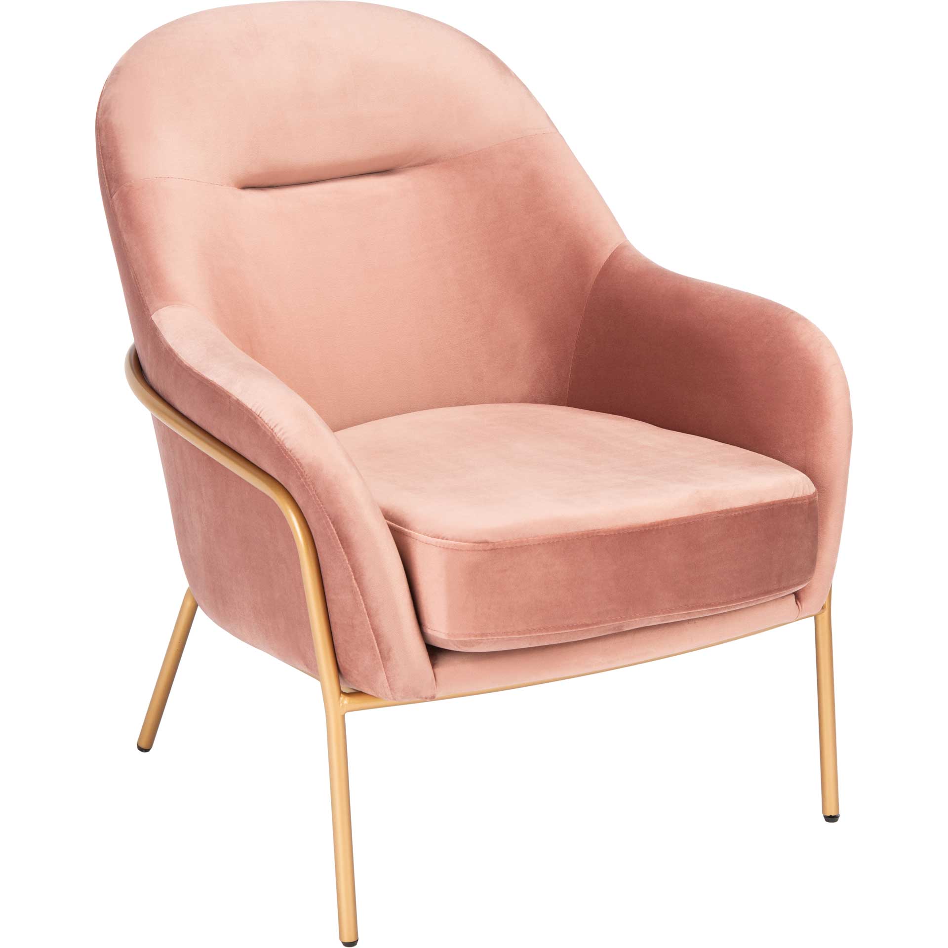 Eldon Velvet Accent Chair Dusty Rose/Gold