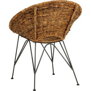 Sienna Rattan Accent Chair Natural/Dark Steel