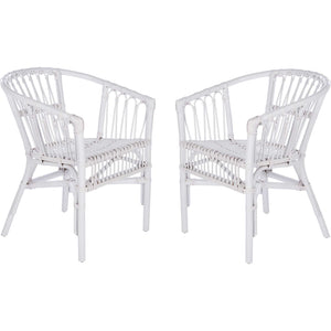 Adhara Rattan Accent Chair White (Set of 2)