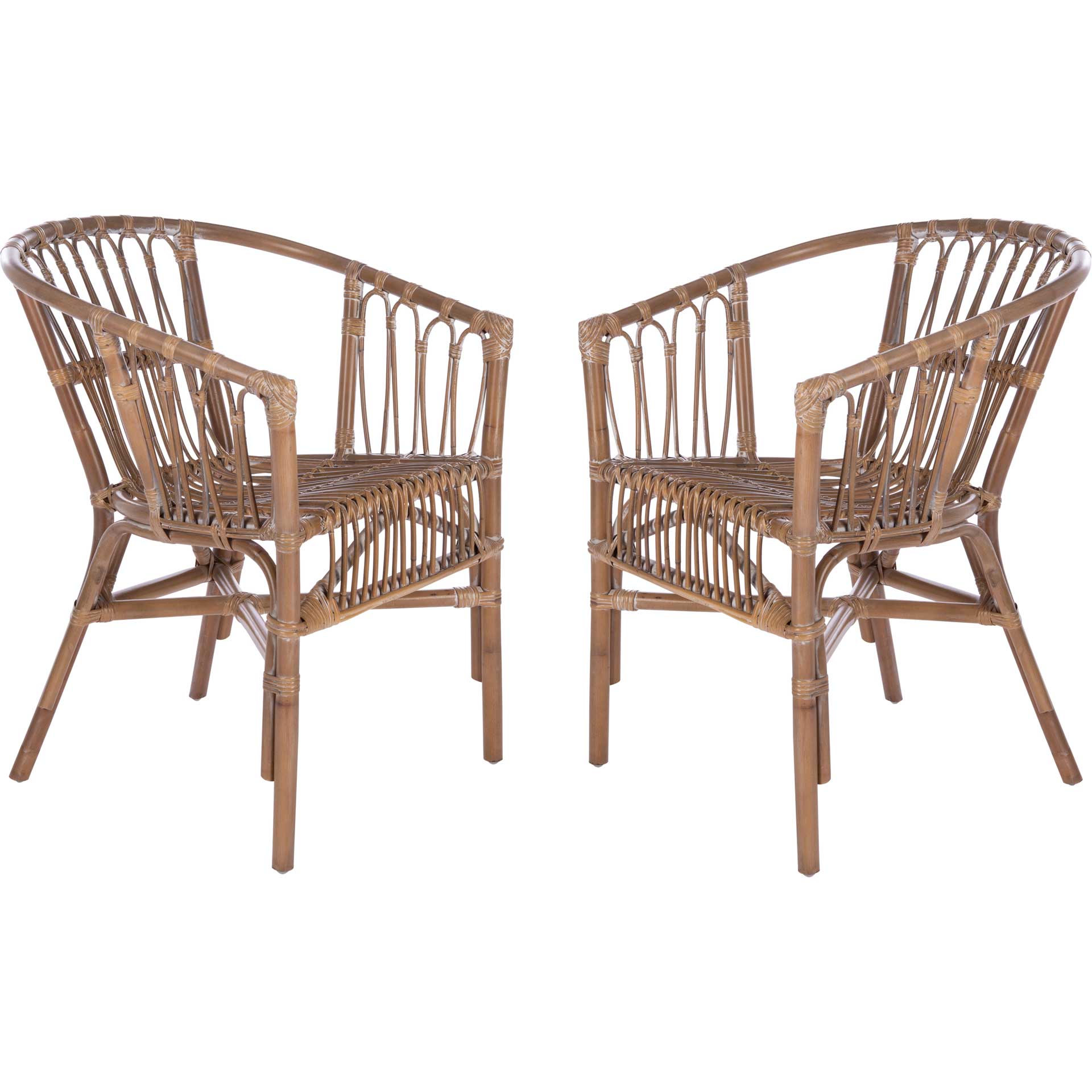 Adhara Rattan Accent Chair Gray White Wash (Set of 2)