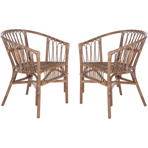 Adhara Rattan Accent Chair Gray White Wash (Set of 2)