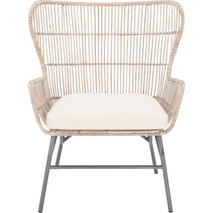 Leary Rattan Accent Chair Gray White Wash/Black