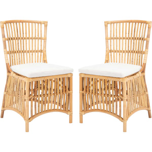 Erapel Rattan Accent Chair Natural/White (Set of 2)