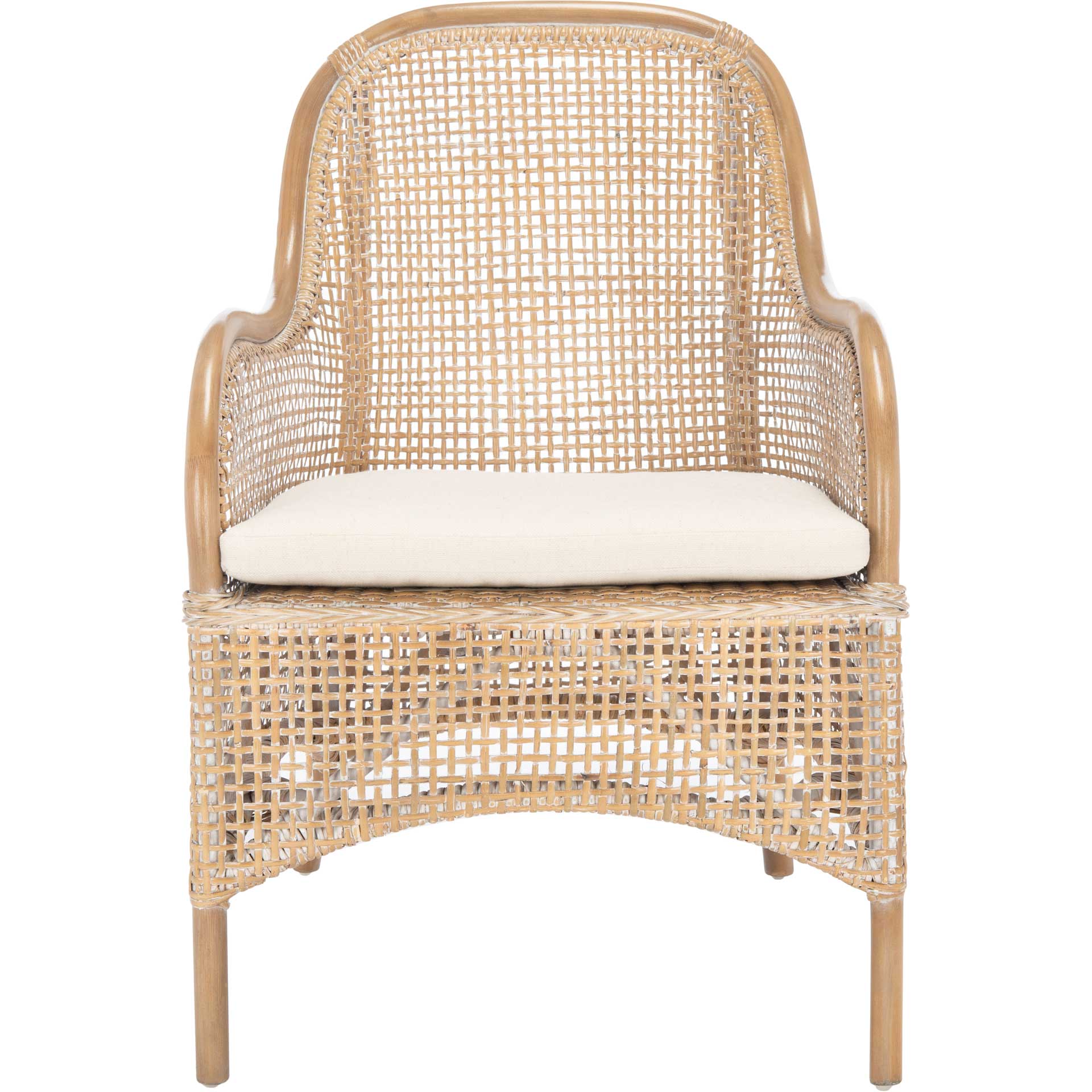 Chantel Rattan Accent Chair Gray White Wash