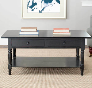 Bobby 2 Drawer Coffee Table Distressed Black