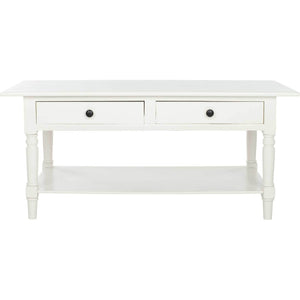 Bobby 2 Drawer Coffee Table Distressed Cream