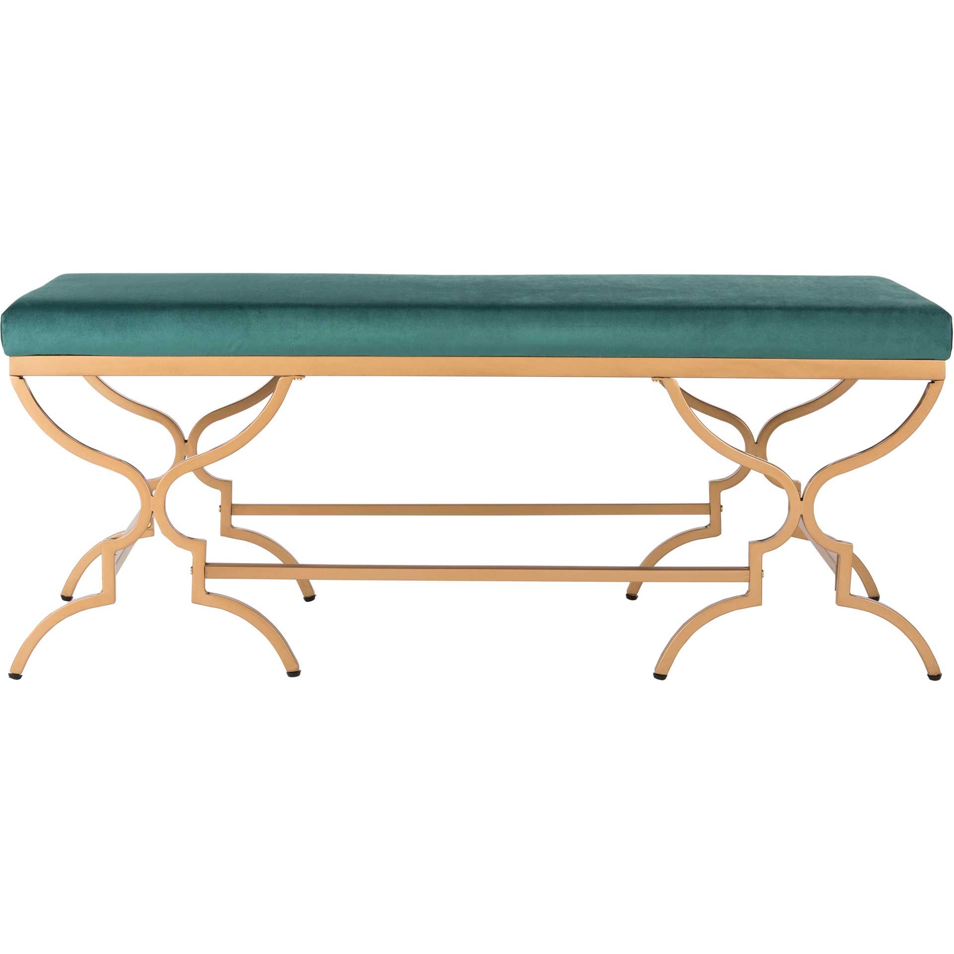 Jules Rectangular Bench Emerald/Gold