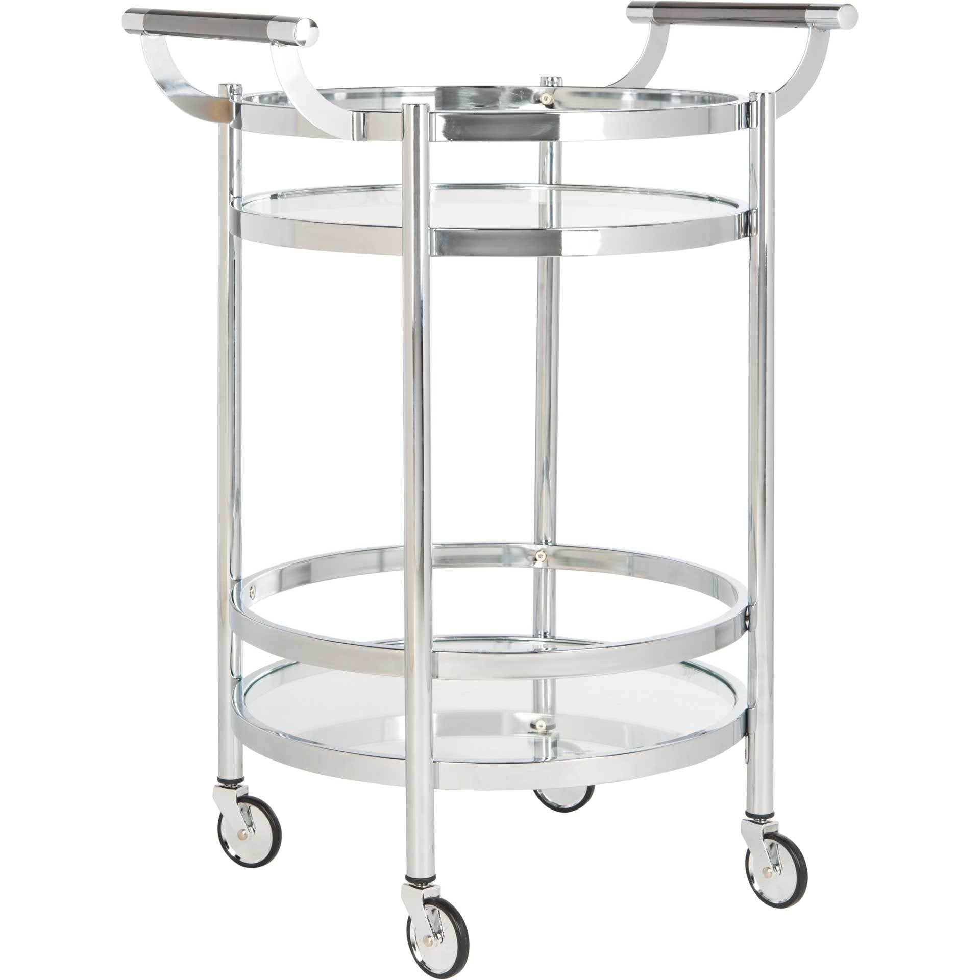 Simon 2 Tier Round Bar Cart Chrome