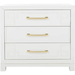 Randy 3 Drawer Chest White/Gold