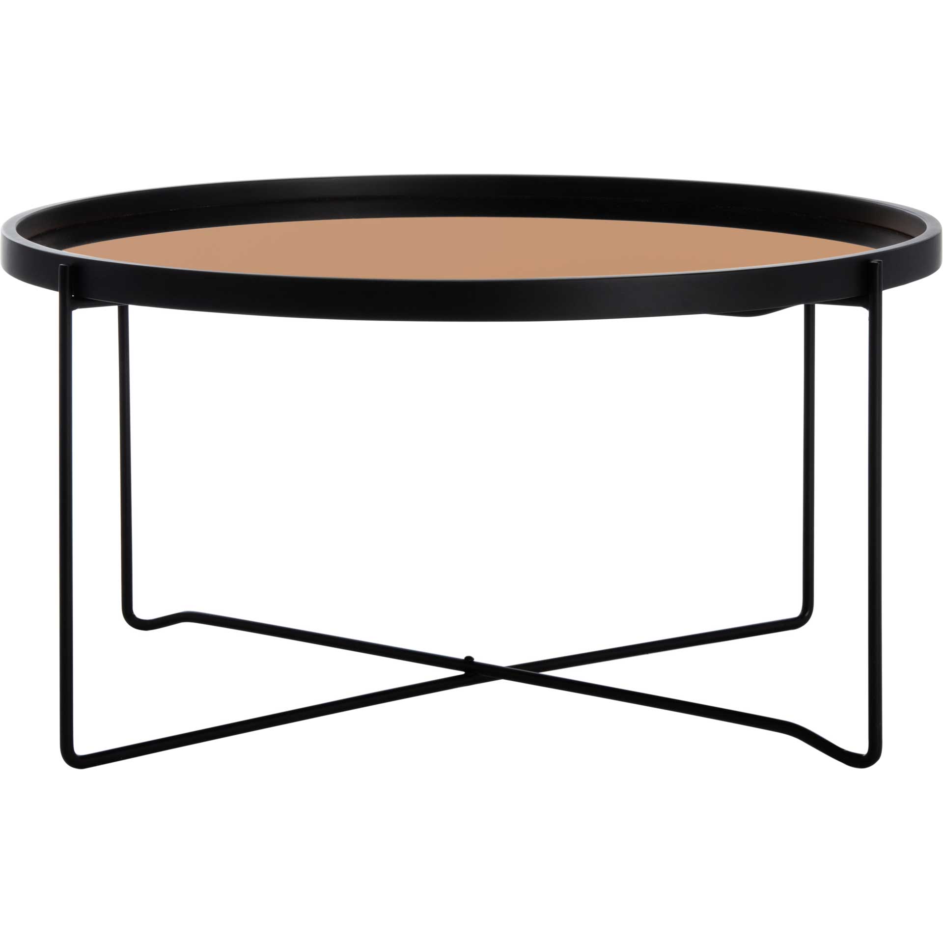 Rubicon Round Tray Top Coffee Table Rose Gold/Black